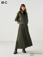 Pleated Long Skirt | Checked