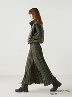 Pleated Long Skirt | Checked