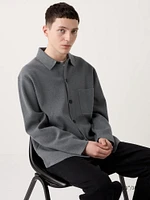 Milano Ribbed Shirt Collar Cardigan