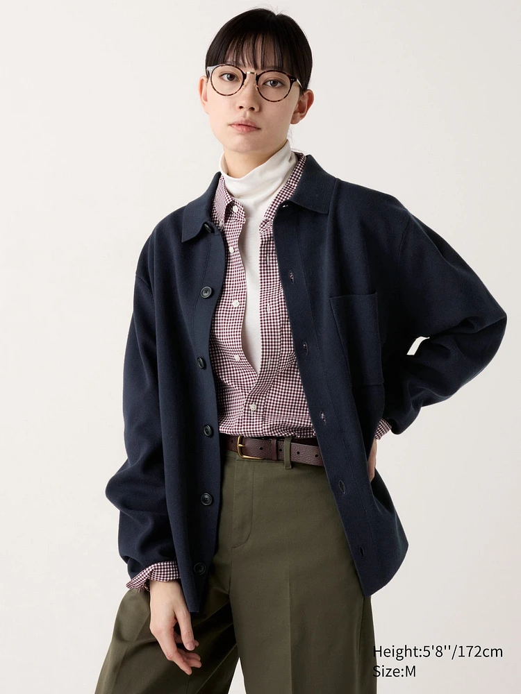 Milano Ribbed Shirt Collar Cardigan