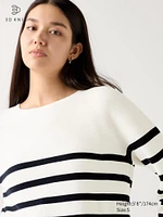 3D Knit Cotton Sweater | Striped