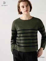 3D Knit Cotton Sweater | Striped