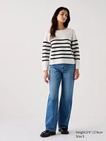 3D Knit Cotton Sweater | Striped