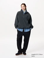 Fleece Half-Zip Oversized Pullover