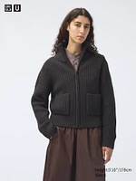 Lambswool Blend Zip-Up Jacket