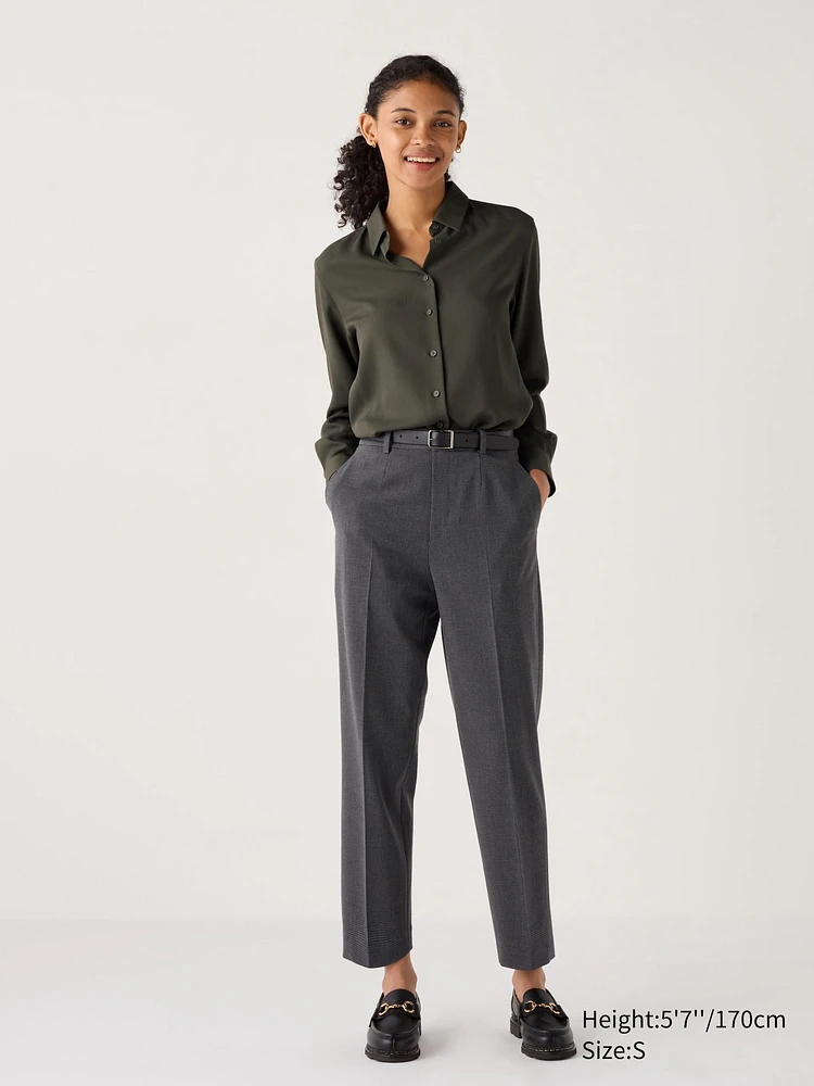 Smart Ankle Pants | 2-Way Stretch Checked