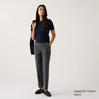 Smart Ankle Pants (2-Way Stretch, Checked, Tall)