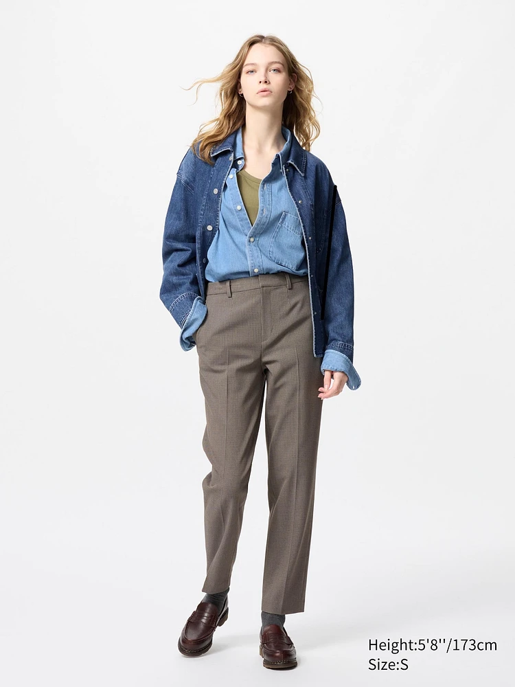 Smart Ankle Pants | 2-Way Stretch Checked Tall