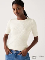 Merino Ribbed Sweater | Half Sleeve