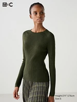 3D Knit Merino Blend Ribbed Sweater