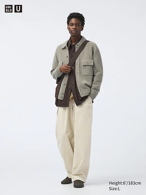 Corduroy Pleated Wide Pants