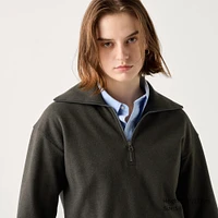 Brushed Jersey Half-Zip Pullover Shirt