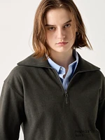 Brushed Jersey Half-Zip Pullover Shirt