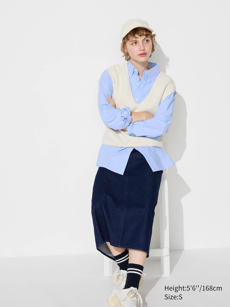 Ultra Stretch Narrow Skirt | Denim