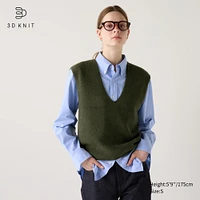 3D Knit Souffle V-Neck Vest