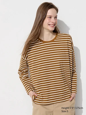 Smooth Cotton Oversized T-Shirt | Striped