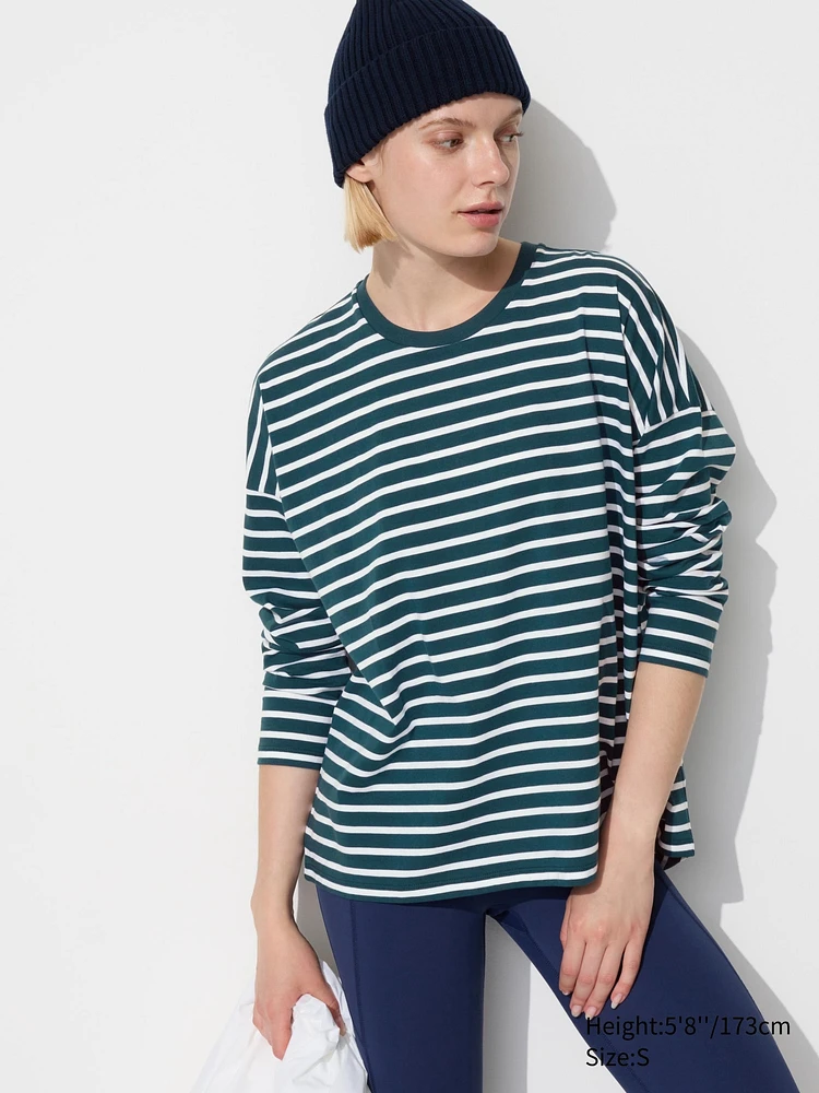Smooth Cotton Oversized T-Shirt | Striped