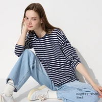 Smooth Cotton Oversized T-Shirt | Striped