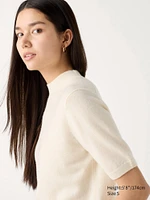 Cashmere Sweater | Mock Neck Half-Sleeve