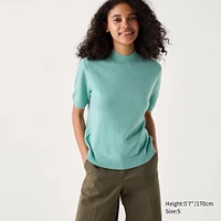 Cashmere Mock Neck Sweater | Half-Sleeve