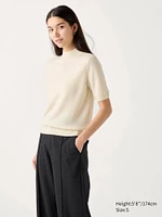 Cashmere Sweater | Mock Neck Half-Sleeve