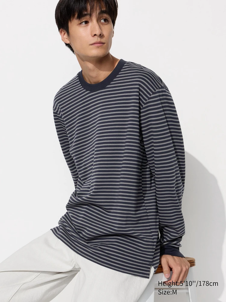 AIRism Cotton T-Shirt | Long Sleeve Striped