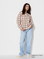 Soft Flannel Gathered Blouse | Checked