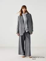 Pleated Wide Pants | Tweed