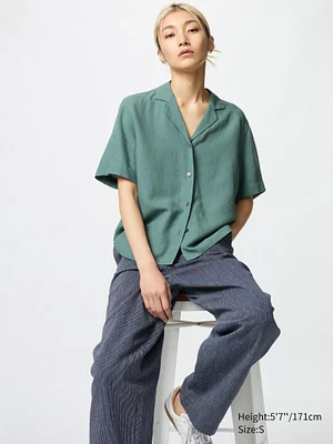 Linen Cotton Tapered Pants | Striped Tall