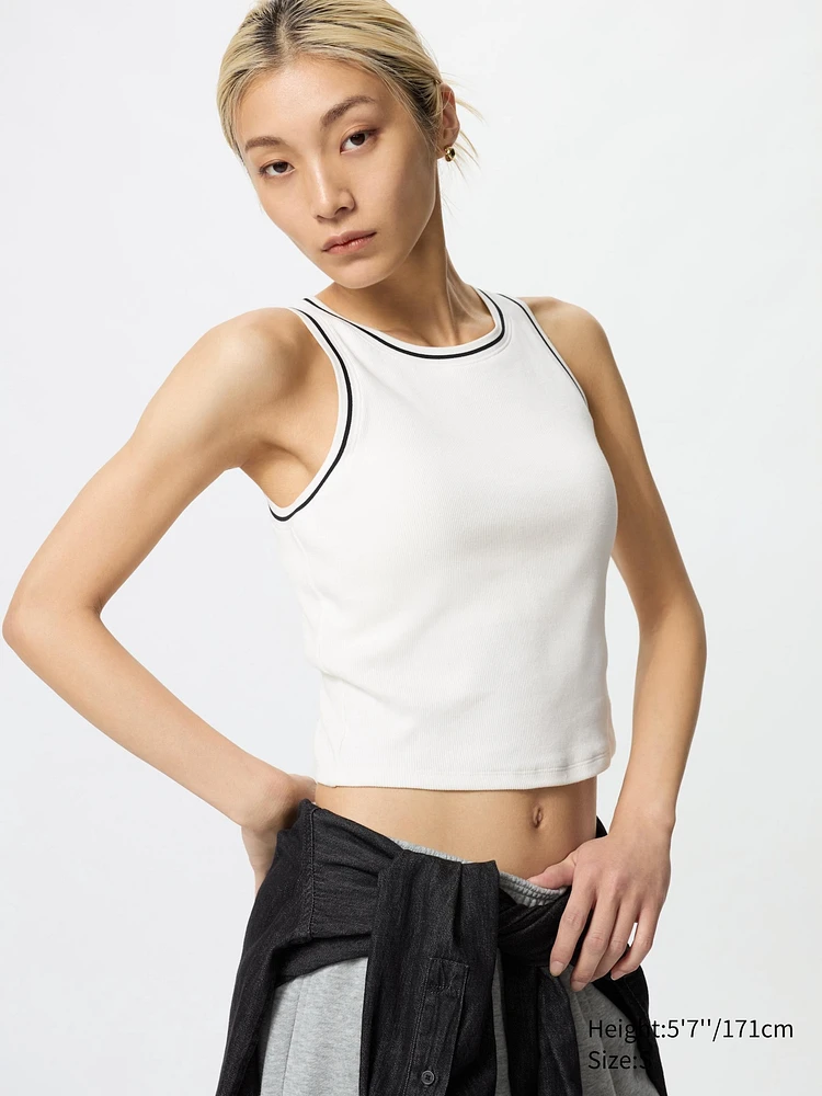 Ribbed Cropped Bra Top | Striped