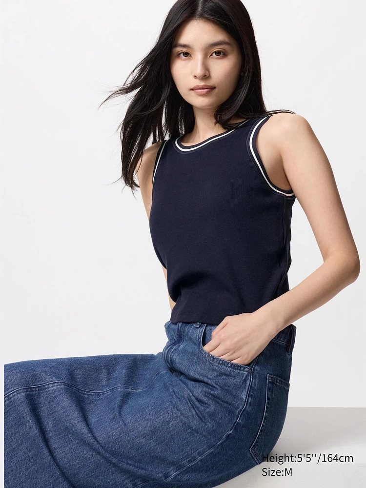 Ribbed Cropped Bra Top | Striped