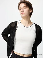 Ribbed Cropped Bra Top | Striped