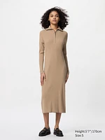 Half-Zip Knit Dress