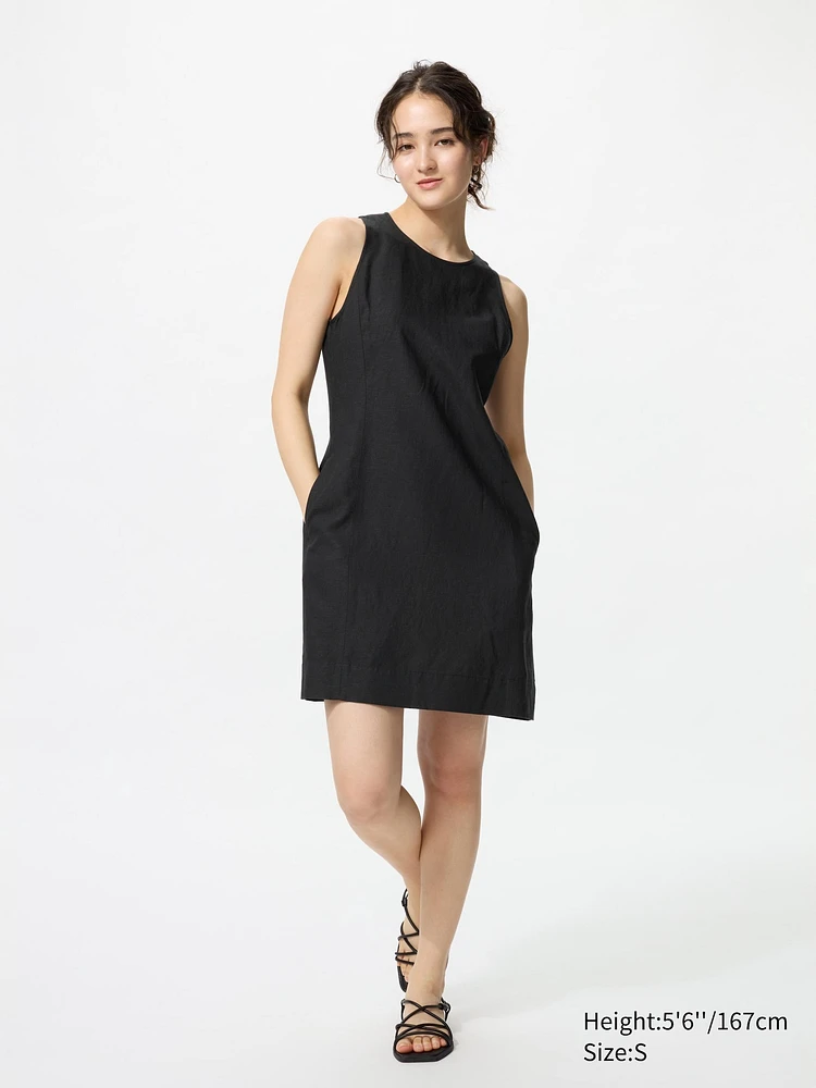 Linen Blend Mini Dress