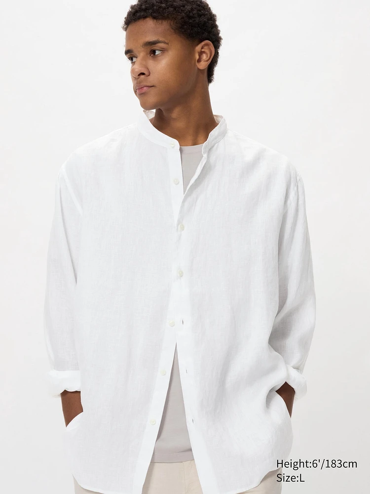 Premium Linen Shirt | Stand Collar