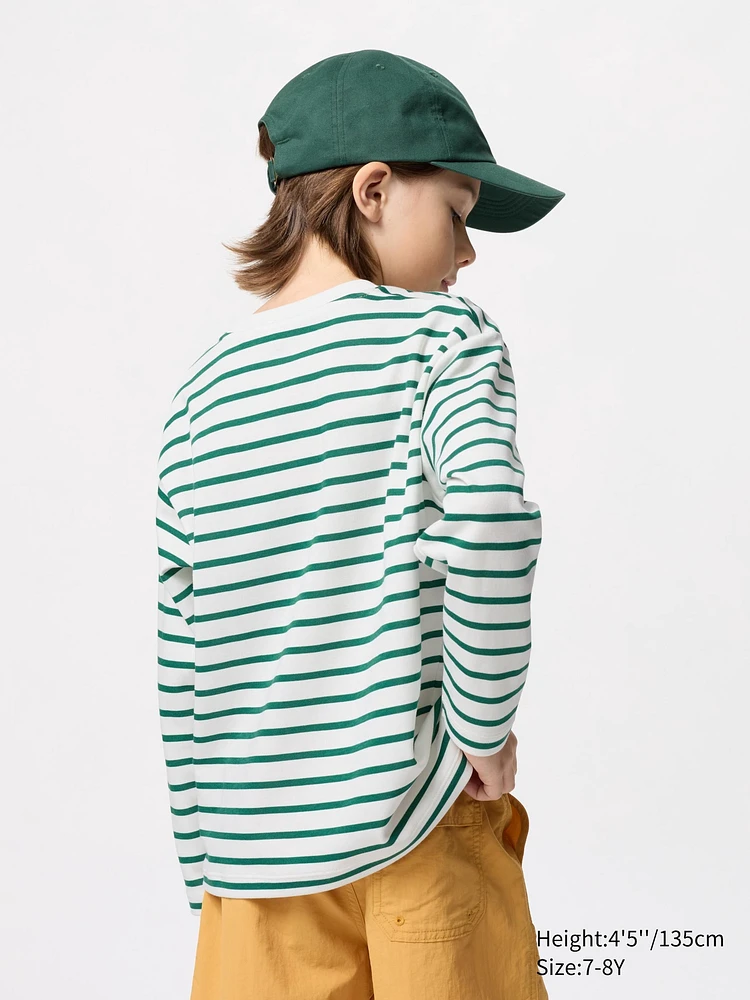 AIRism Cotton T-Shirt | Long Sleeve Striped