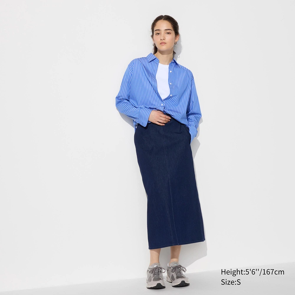 Ultra Stretch Narrow Skirt | Denim