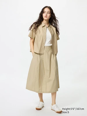 Cotton Blend Cocoon Skirt