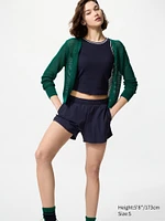 Mesh V-Neck Short Cardigan