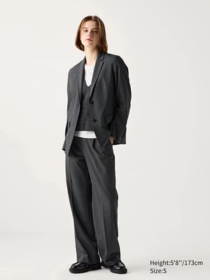 Pleated Wide Pants | Checked | Tall