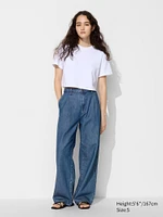 Drapey Denim Pleated Pants