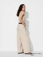 Drapey Denim Pleated Pants