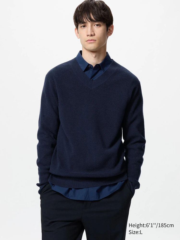 Waffle Sweater | V-Neck