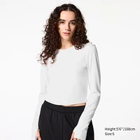 Ultra Stretch AIRism Cropped T-Shirt | Long Sleeve