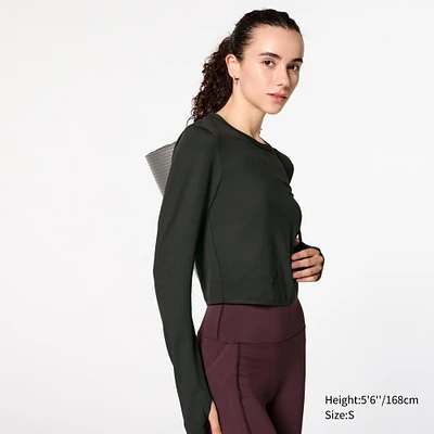 Ultra Stretch AIRism Cropped T-Shirt | Long Sleeve