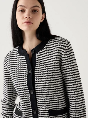 Knitted Short Jacket | Striped