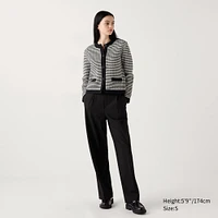 knitted short striped jacket