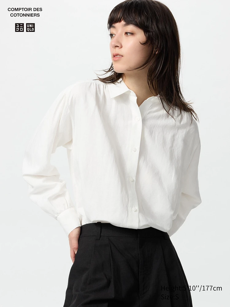 Linen Blend Oversized Shirt