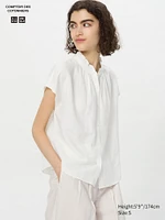 Linen Blend Frilled Blouse