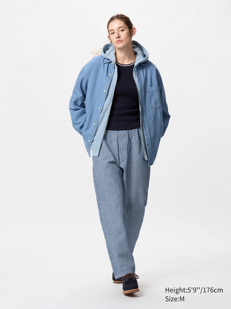 Stretch Easy Ankle Pants | Striped